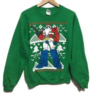 Awesome Green Robot Christmas pullover Sweater Top